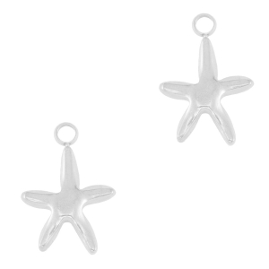 Colgantes Acero Inox estrella de mar Plateado