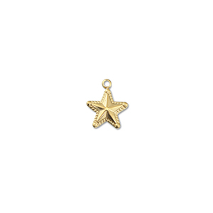 Colgantes Acero Inox estrella Dorado