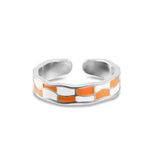 Anillos Acero Inox con bloques Plateado