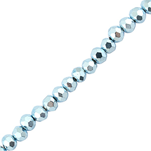 Abalorios faceteados disco 4x3mm Azul claro met&aacute;lico