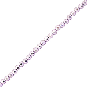 Abalorios faceteados redondos 2mm P&uacute;rpura met&aacute;lico