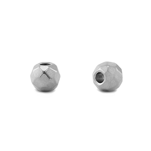 Abalorios de acero inox 6mm Plateado