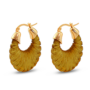 Pendientes trendy en resina &oacute;valo Dorado-transparente marr&oacute;n