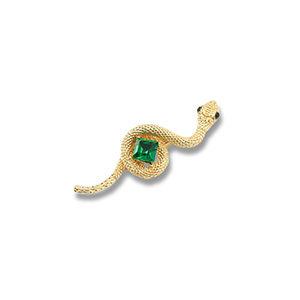 Broches serpiente Dorado-verde