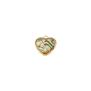 Colgantes de resina con imitaci&oacute;n de conchas coraz&oacute;n Dorado-verde oc&eacute;ano
