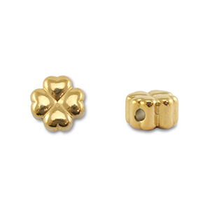 Abalorios Acero Inox tr&eacute;bol Dorado