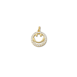 Metal TQ lat&oacute;n colgante smiley Dorado