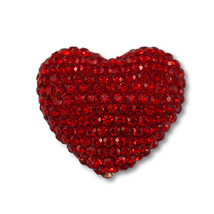 Abalorios bohemios coraz&oacute;n Rojo