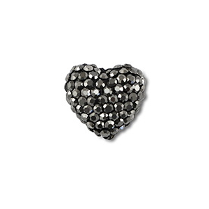 Abalorios bohemios coraz&oacute;n Antracita