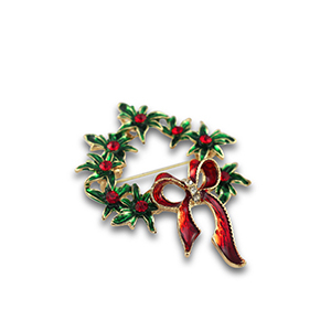 Broches guirnalda navide&ntilde;a Dorado-rojo-verde