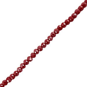 Abalorios faceteados disco 4x3mm Rojo oscuro