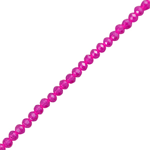 Abalorios faceteados disco 3x2mm Rosa fucsia