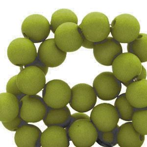 Abalorios acr&iacute;licos 6 mm Verde musgo