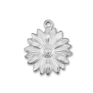 Colgantes Acero Inox flor Plateado