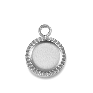 Colgante Piedra de Nacimiento con engaste de acero inoxidable para SS16 base plana Plateado