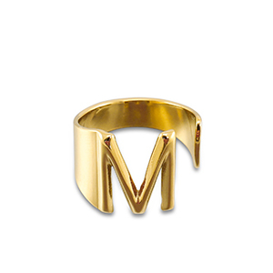 Anillos Acero Inox letra M Dorado