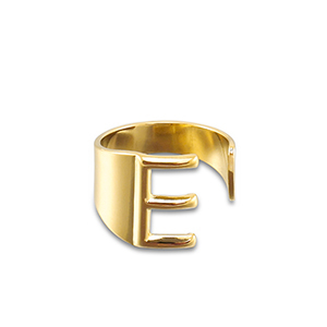 Anillos Acero Inox letra E Dorado