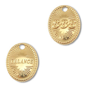 BY31&reg; Colgante Acero inox n&uacute;meros angelicales 888 / balance Dorado