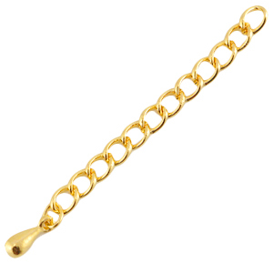 Extensi&oacute;n de cadena met&aacute;lica DQ Dorado (sin n&iacute;quel)