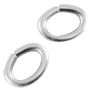 Anillas met&aacute;licas DQ ovalada Plata vieja (sin n&iacute;quel)