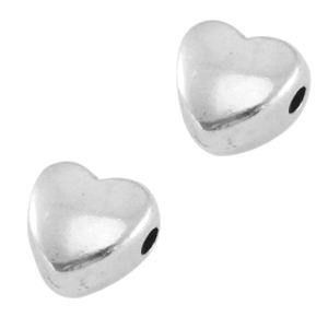 Abalorios met&aacute;licos DQ corazoncito Plata vieja (sin n&iacute;quel)