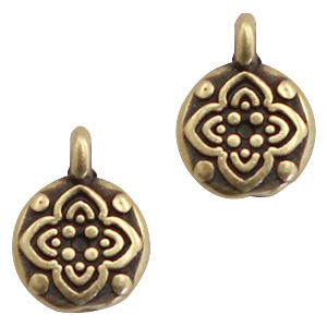 Colgantes met&aacute;licos DQ flor Bronce viejo (sin n&iacute;quel)