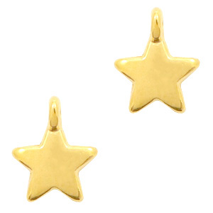 Colgantes met&aacute;licos DQ estrella Dorado (sin n&iacute;quel)