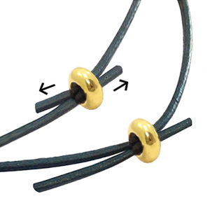 Abalorios de cierre deslizante met&aacute;licos DQ 8x4mm oro (sin n&iacute;quel)