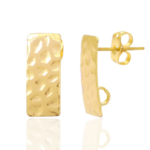 Fornituras met&aacute;licas DQ pendiente base rectangular con anilla Oro (sin n&iacute;quel)