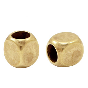 Abalorios met&aacute;licos DQ cubo Bronce viejo (sin n&iacute;quel)