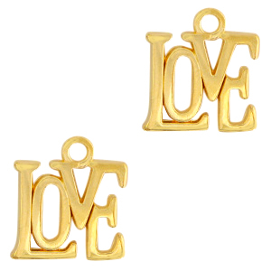 Colgantes met&aacute;licos DQ "love" Dorado(sin n&iacute;quel)