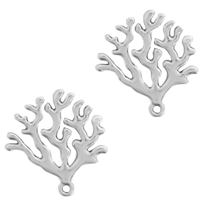 Colgantes met&aacute;licos DQ coral Plata vieja (sin n&iacute;quel)