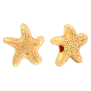 Abalorios met&aacute;licos DQ estrella de mar Dorado (sin n&iacute;quel)