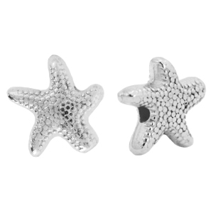 Abalorios met&aacute;licos DQ estrella de mar Plata vieja (sin n&iacute;quel)