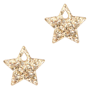 Colgantes Plexx estrella glitter Rosa durazno