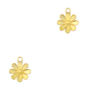 Colgantes met&aacute;licos DQ flor Dorado (sin n&iacute;quel)
