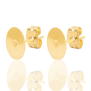 Fornituras DQ met&aacute;licas pendiente base 8mm Dorado (sin n&iacute;quel)
