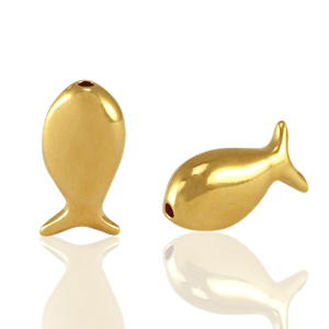 Abalorios met&aacute;licos DQ pez Dorado (sin n&iacute;quel)