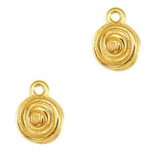 Colgantes met&aacute;licos DQ espiral Dorado (sin n&iacute;quel)