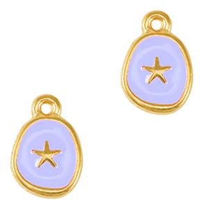 Colgantes met&aacute;licos DQ estrella de mar Dorado-p&uacute;rpura lavanda (sin n&iacute;quel)