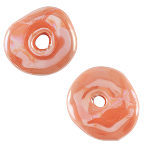 Abalorios de cer&aacute;mica DQ Griegos dona Naranja rojizo