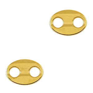 Colgantes met&aacute;licos DQ entrepieza &oacute;valo Dorado (sin n&iacute;quel)