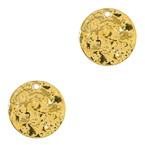 Colgantes met&aacute;licos DQ irregular 15mm Dorado (sin n&iacute;quel)