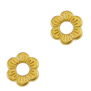 Colgantes met&aacute;licos DQ entrepieza flor 12mm Dorado (sin n&iacute;quel)