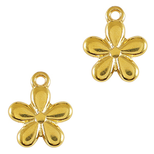 Colgantes met&aacute;licos DQ flor Dorado (sin n&iacute;quel)