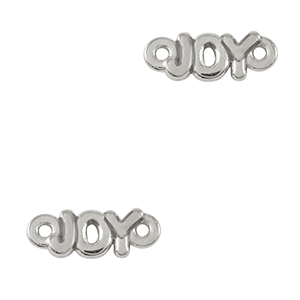 Colgantes met&aacute;licos DQ entrepieza "JOY" Plata vieja (sin n&iacute;quel)
