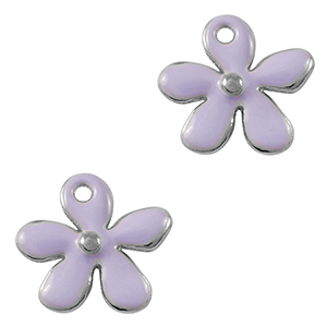 Colgantes met&aacute;licos DQ flor Plata vieja-p&uacute;rpura (sin n&iacute;quel)