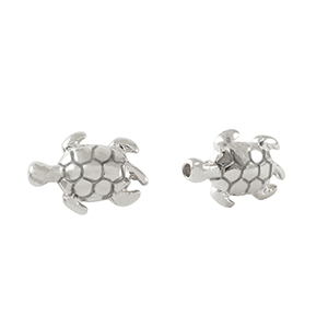 Abalorios met&aacute;licos DQ tortuga Plata vieja (sin n&iacute;quel)