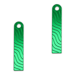 Colgantes llamativos barra & onda Verde kelly met&aacute;lico