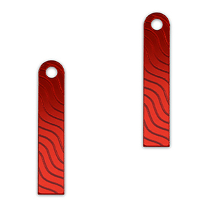Colgantes llamativos barra & onda Rojo met&aacute;lico